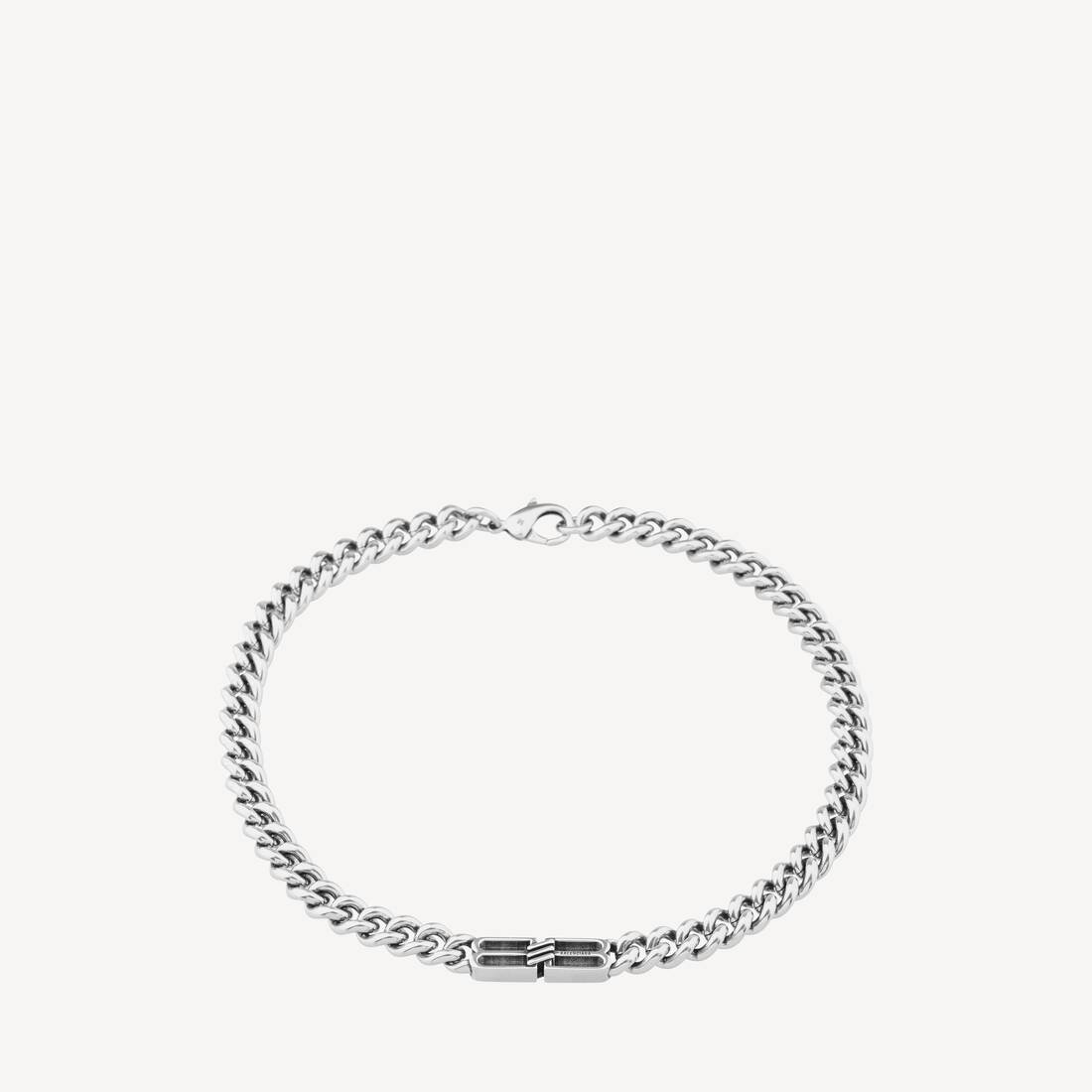 Collar Gourmette BB Icon en plata antigua