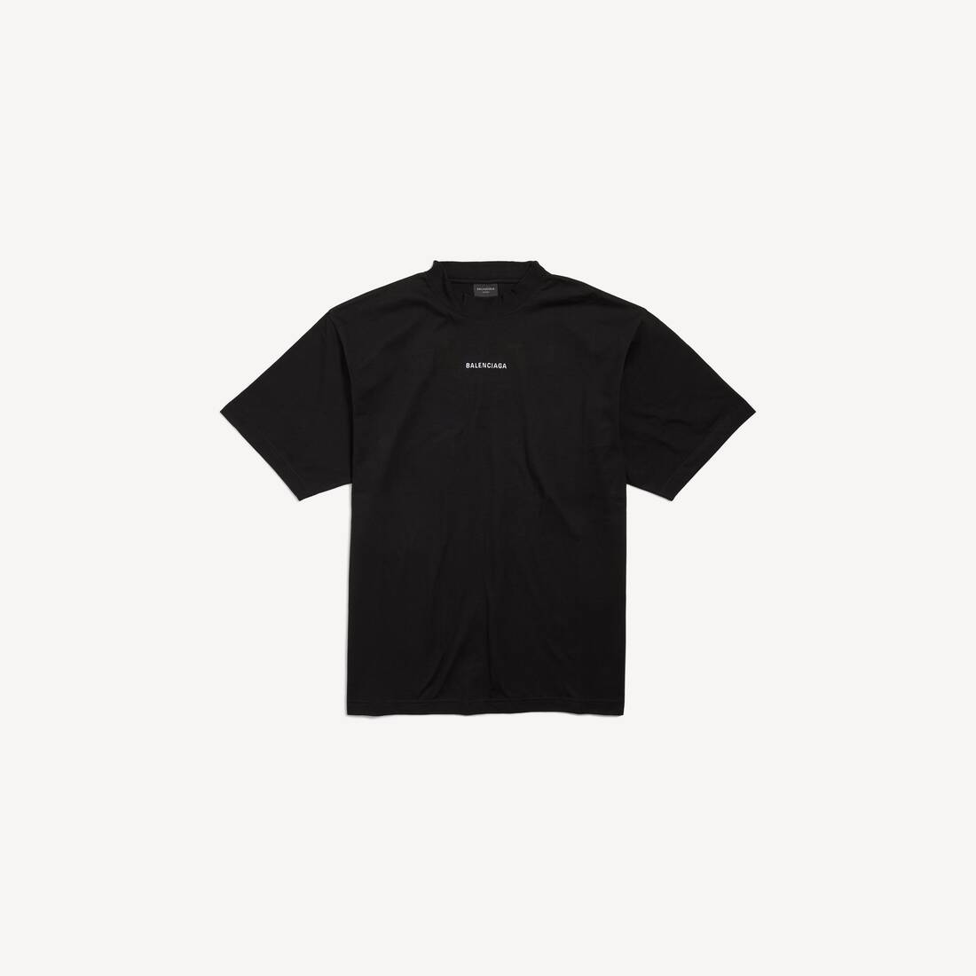 Camiseta trasera New Balenciaga de corte medio en negro