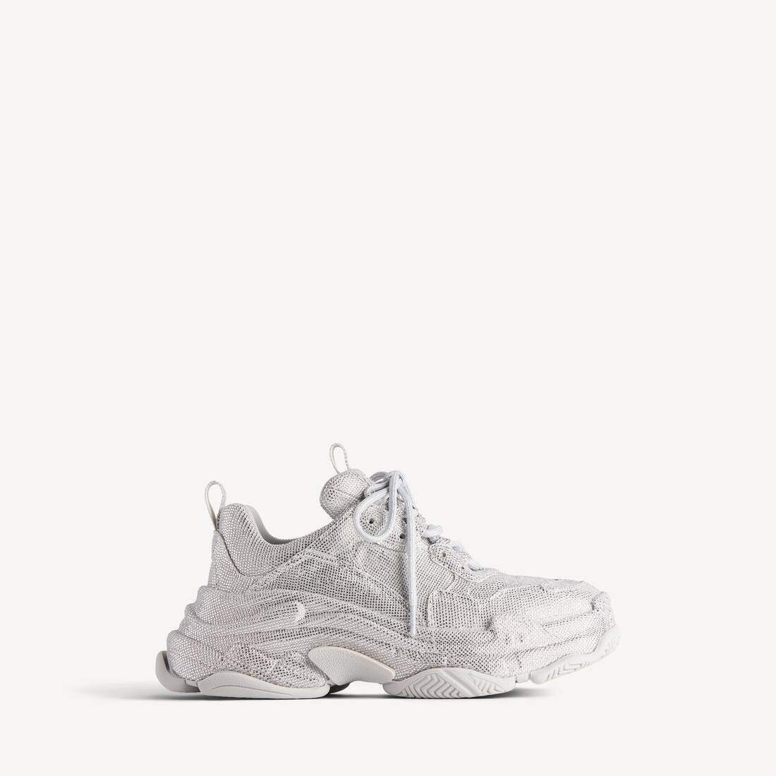 Zapatilla Triple S para mujer con piedras de imitación en gris claro