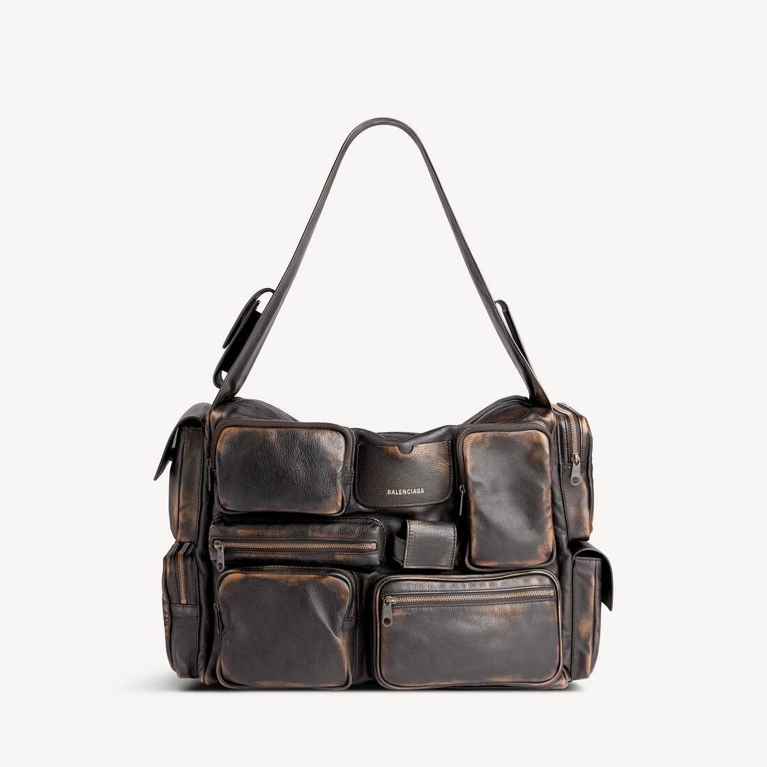 Bolsa bandolera Superbusy para hombre grande en marrón