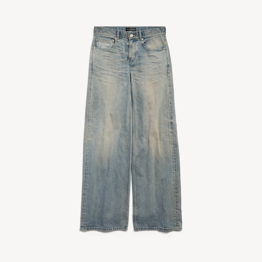 Pantalones anchos holgados para mujer en azul