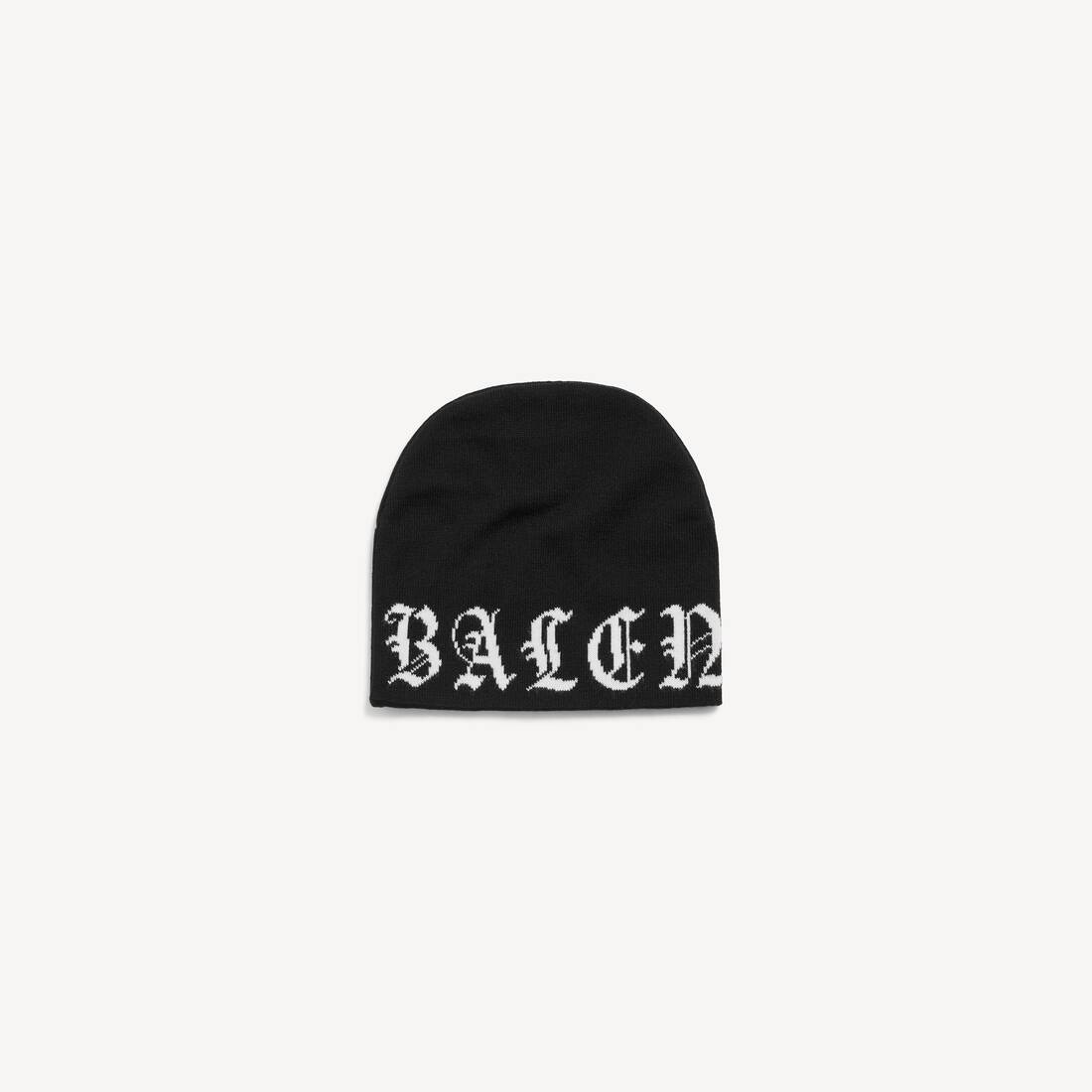 Gorro de lana negro y blanco para hombre