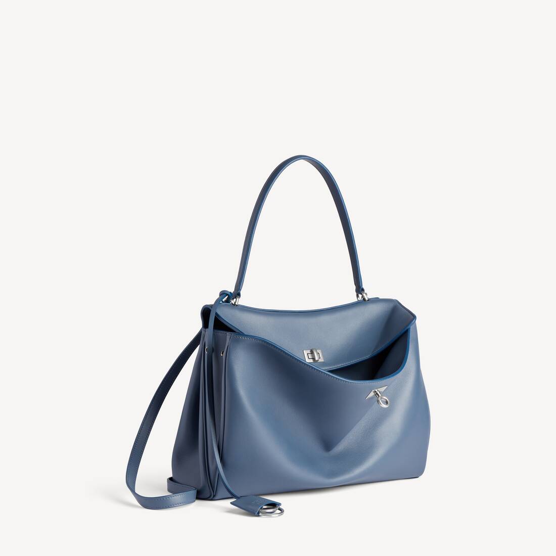 Bolso de Rodeo para Mujer Mediano en Azul Oscuro Desgastado
