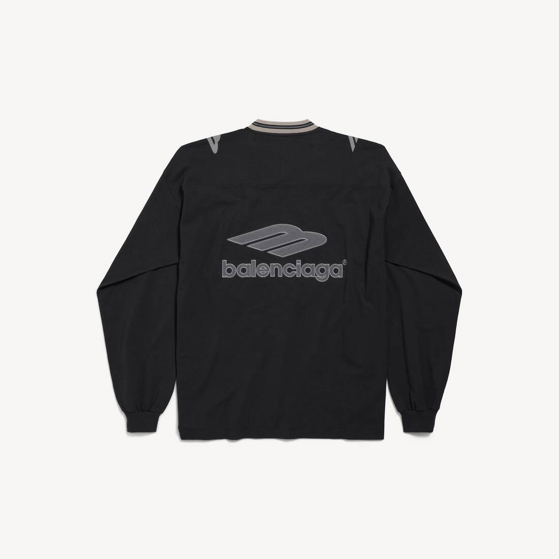 Camiseta de fútbol de manga larga en V para hombre en negro/antracita