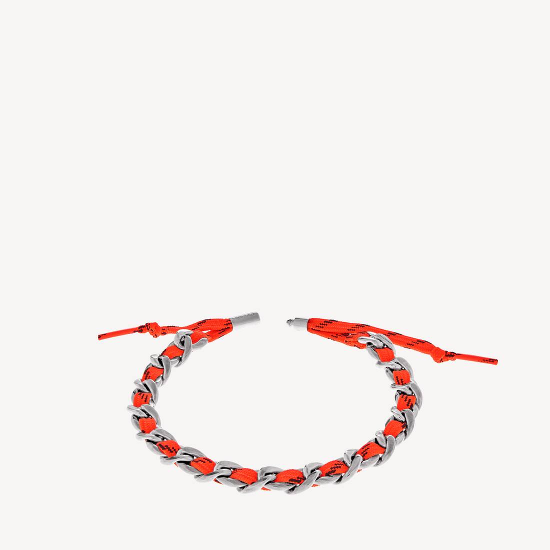 Collar Malibu Gourmette en plata antigua/naranja neón
