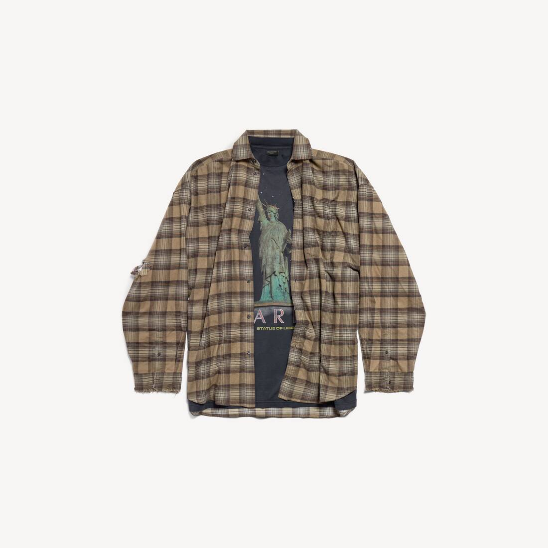 Camisa de capas Paris Liberty para hombre oversize en verde oscuro