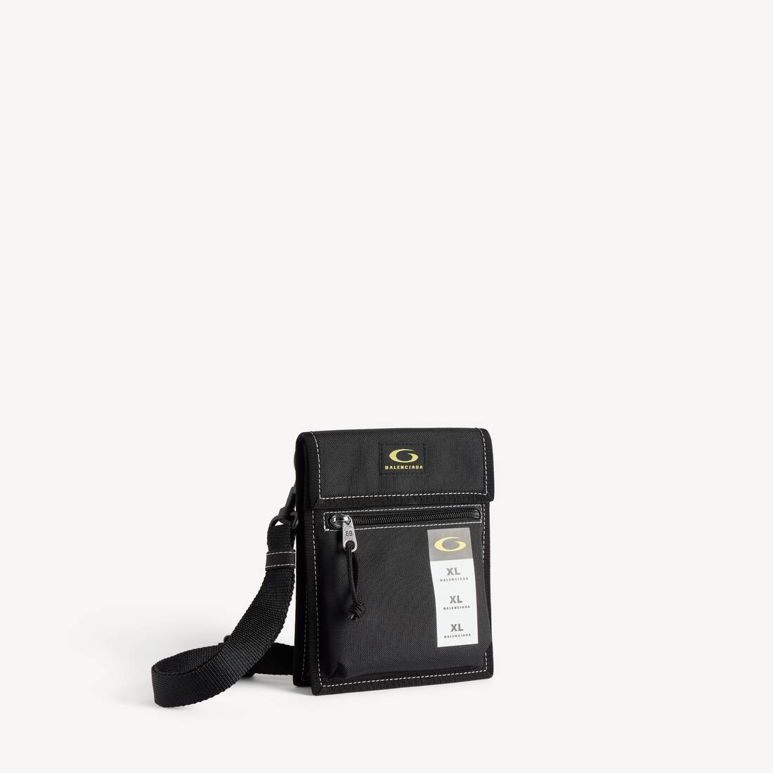 Bolsa de Explorador para Hombres con Correa Pequeña en Negro/Amarillo/Blanco