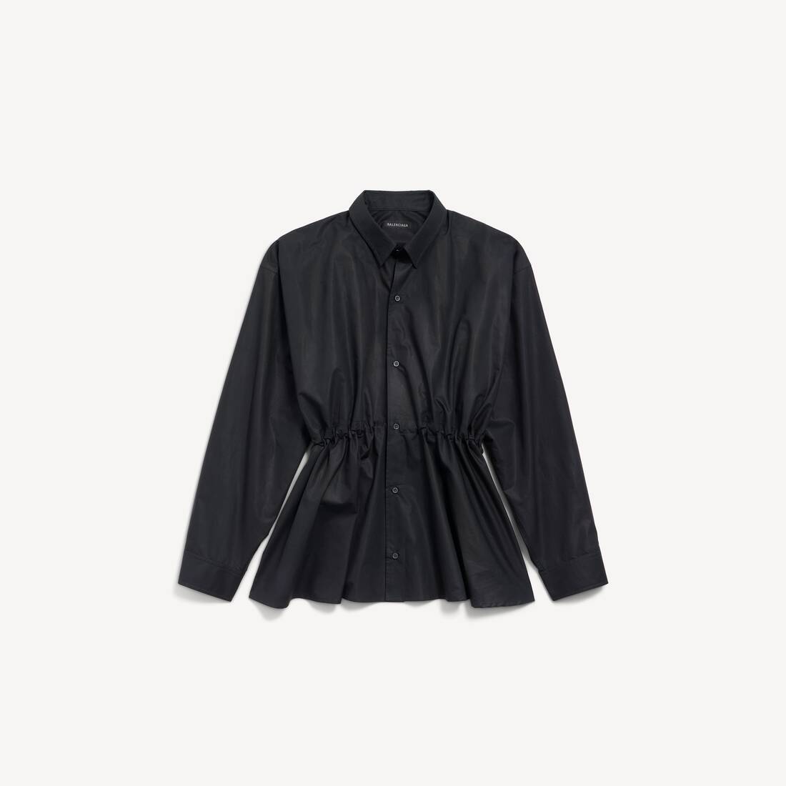 Vestido de Camisa Mujer con Forma de Reloj de Arena en Negro