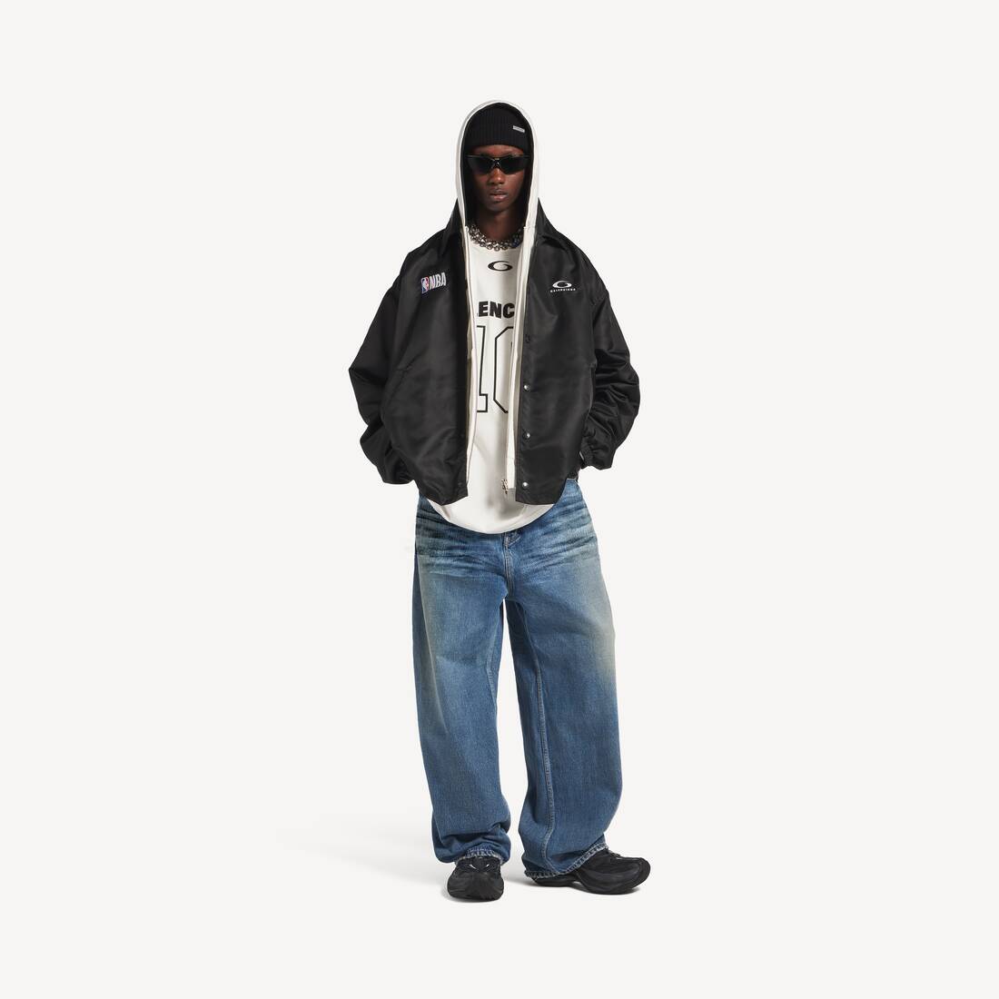Hombre Balenciaga | Chaqueta de Entrenamiento Colaboración NBA en Negro