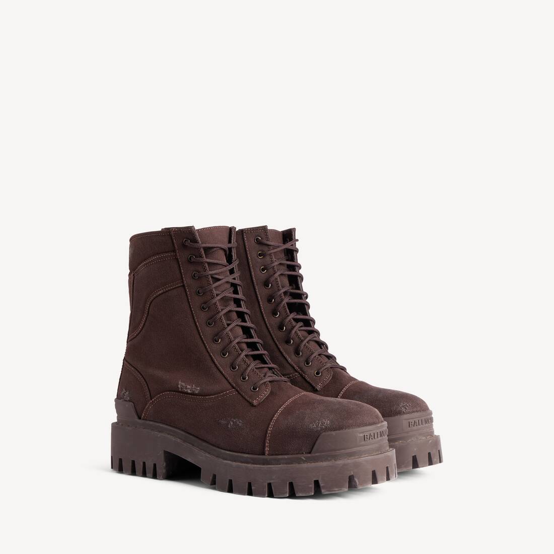 Bota de combate para hombre en color marrón oscuro