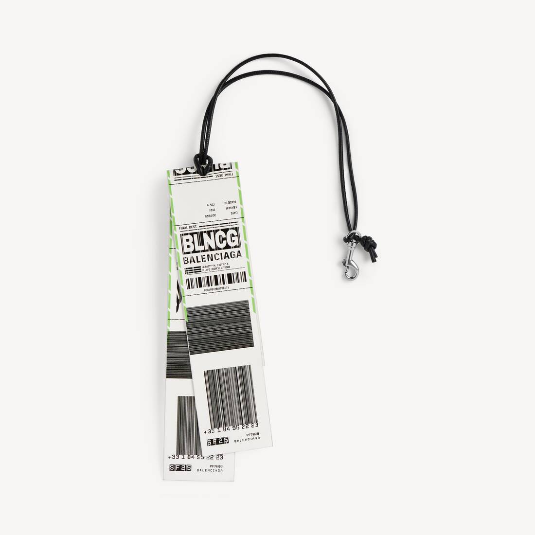 Etiqueta de equipaje con colgante/cadenita en blanco/negro/verde