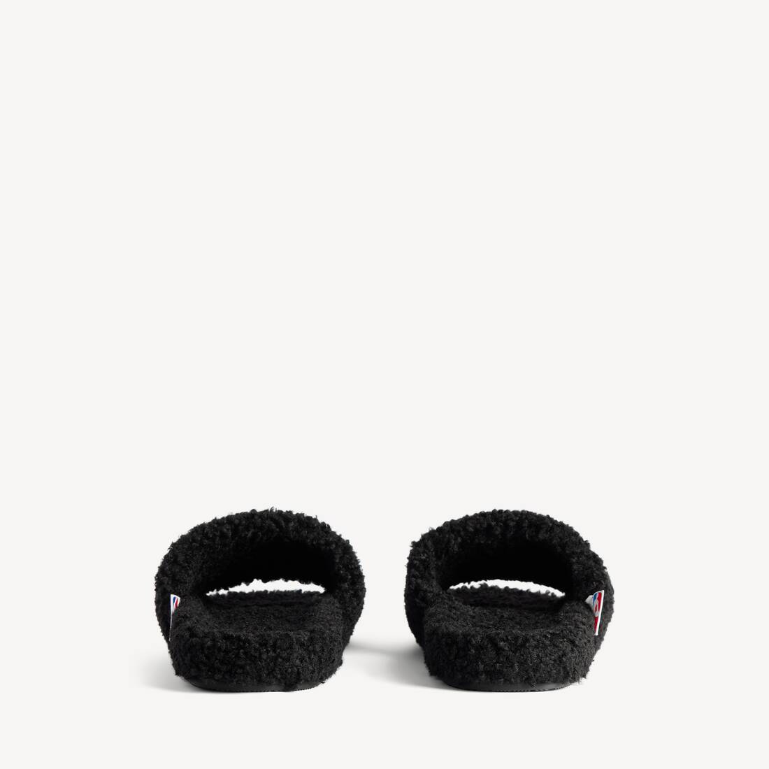 Mocasín abierto de pelo para hombre | Colaboración NBA de Balenciaga en negro/blanco