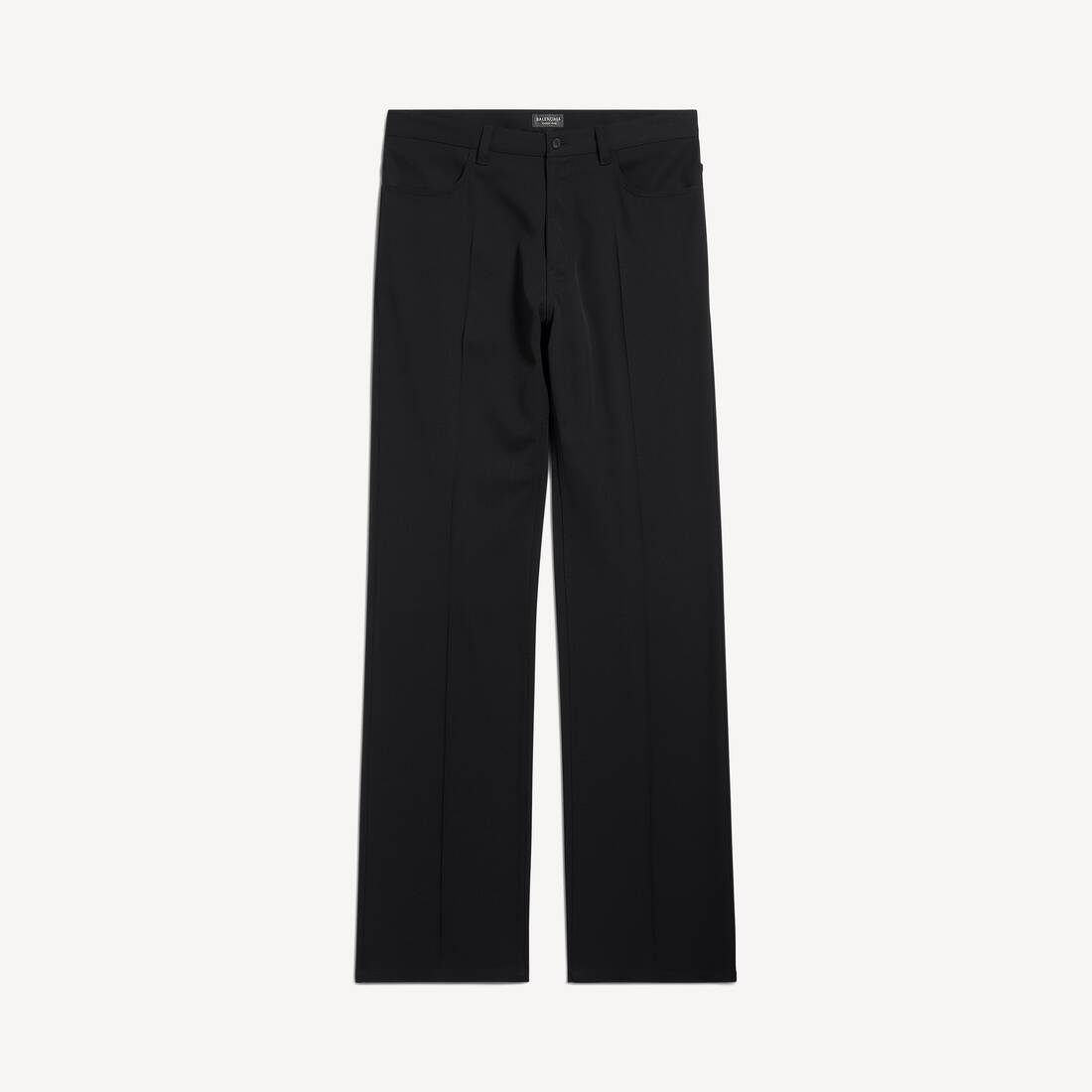 Pantalones masculinos de corte recto con ajuste estructurado en negro