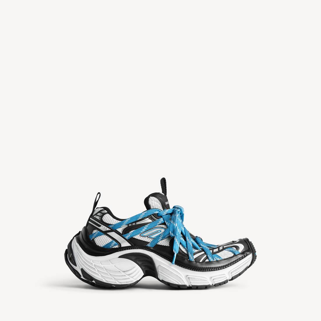 Zapatilla de cordones extremos para hombre 6XL en blanco/azul/negro