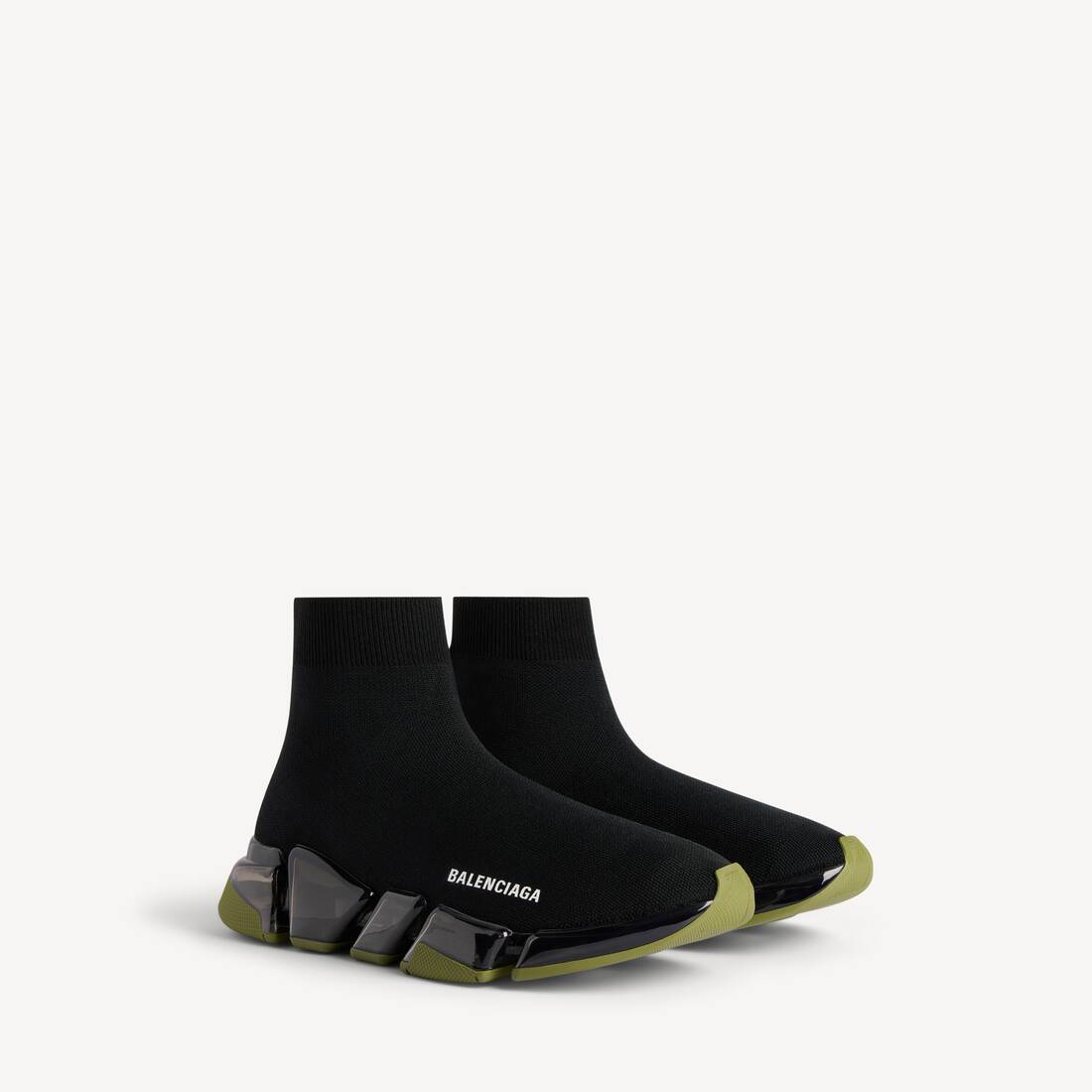 Zapatilla de lona reciclada con suela completa transparente Speed 2.0 para hombre en negro/caqui