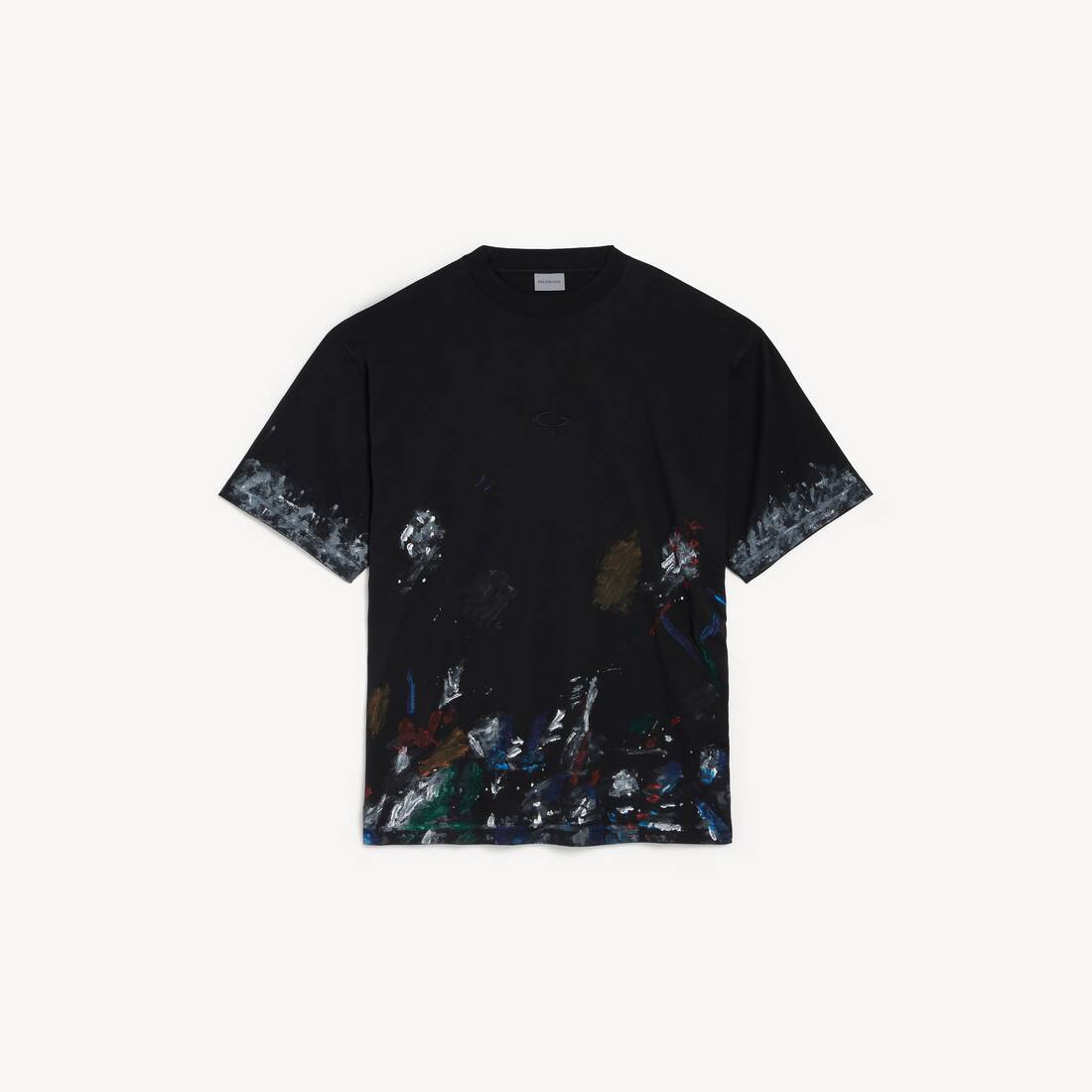 Camiseta de Hombre de Estilo Pintor Talla Mediana en Negro