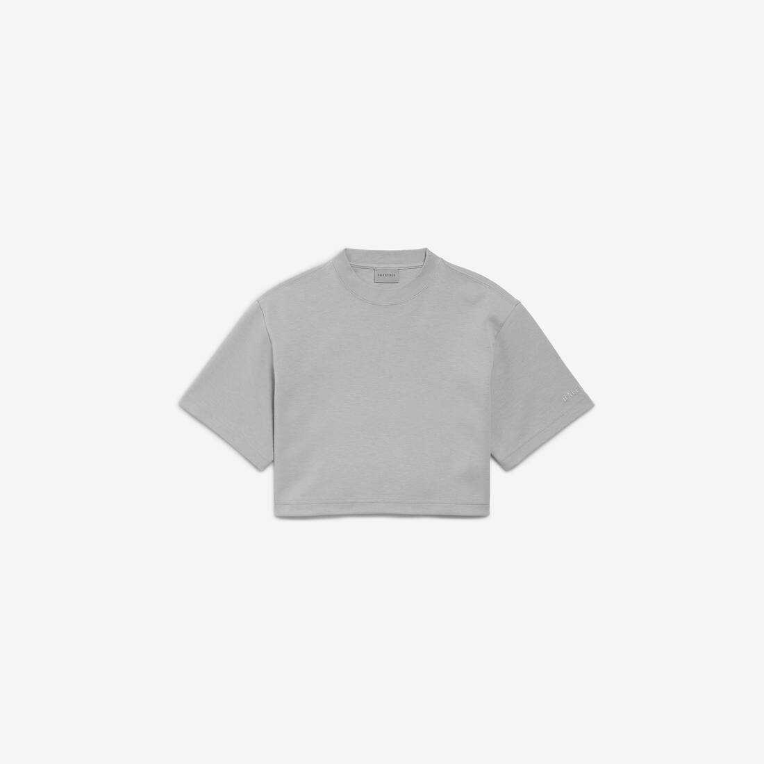 Camiseta corta para mujer en gris Balenciaga