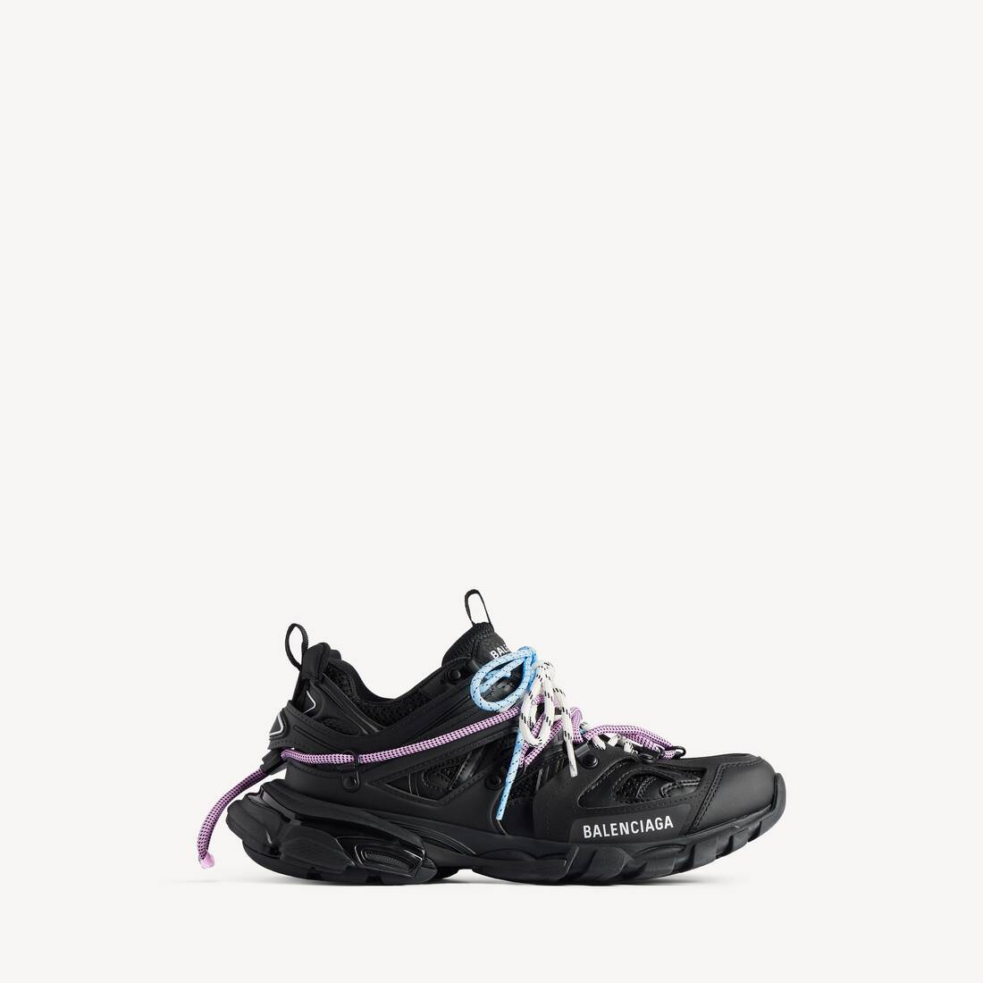 Zapatilla de pista y sendero para mujer en negro/rosa/azul/beige