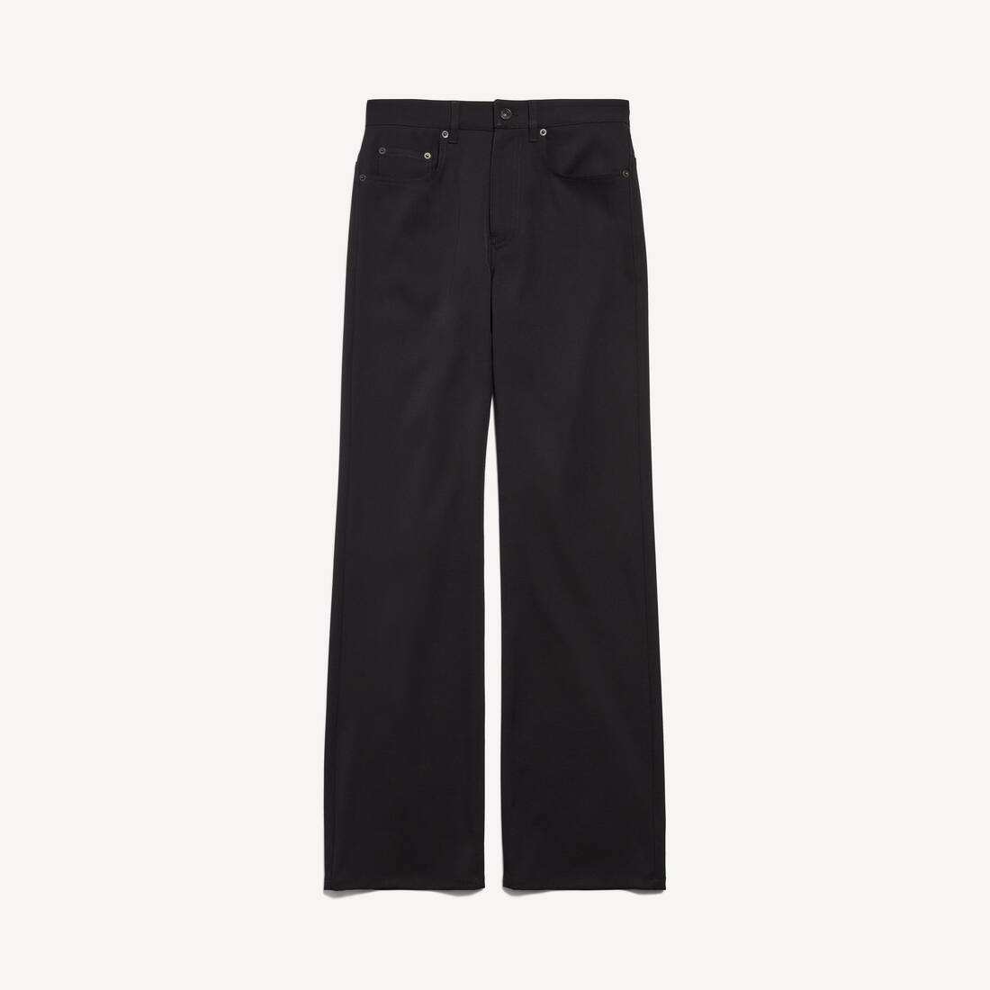 Pantalones rectos ajustados para mujer en negro