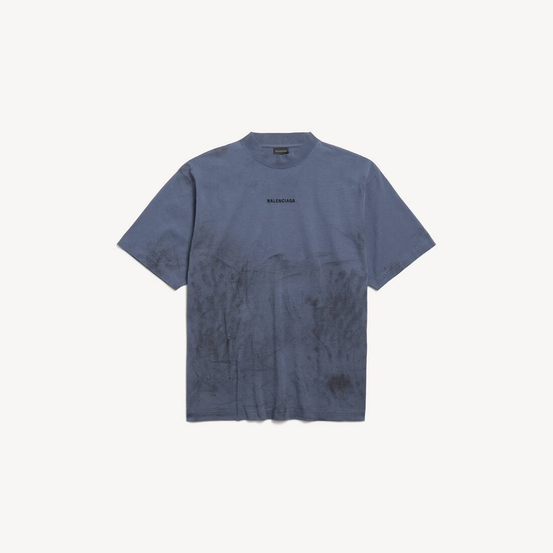 Camiseta hombre Balenciaga modelo medio en azul marino desgastado/negro