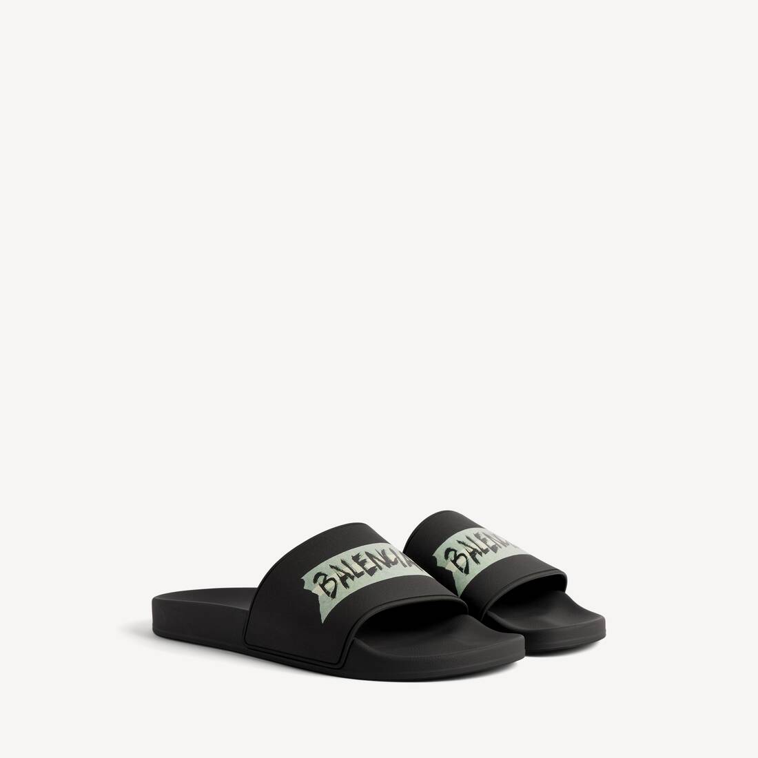 Chanclas de piscina para hombre en negro/blanco