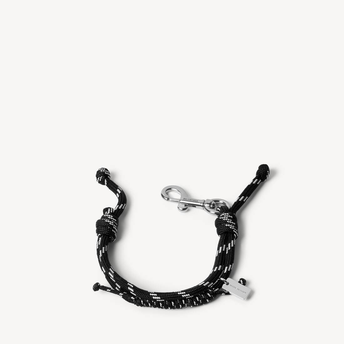 Pulsera de cordón Malibu en negro/blanco/plateado brillante