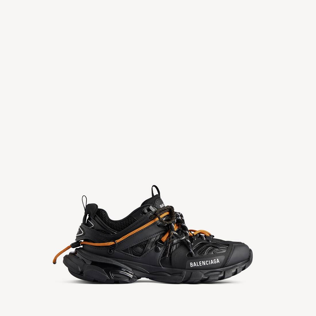 Zapatillas de lona para hombre con cordones de pista y sendero en negro/naranja