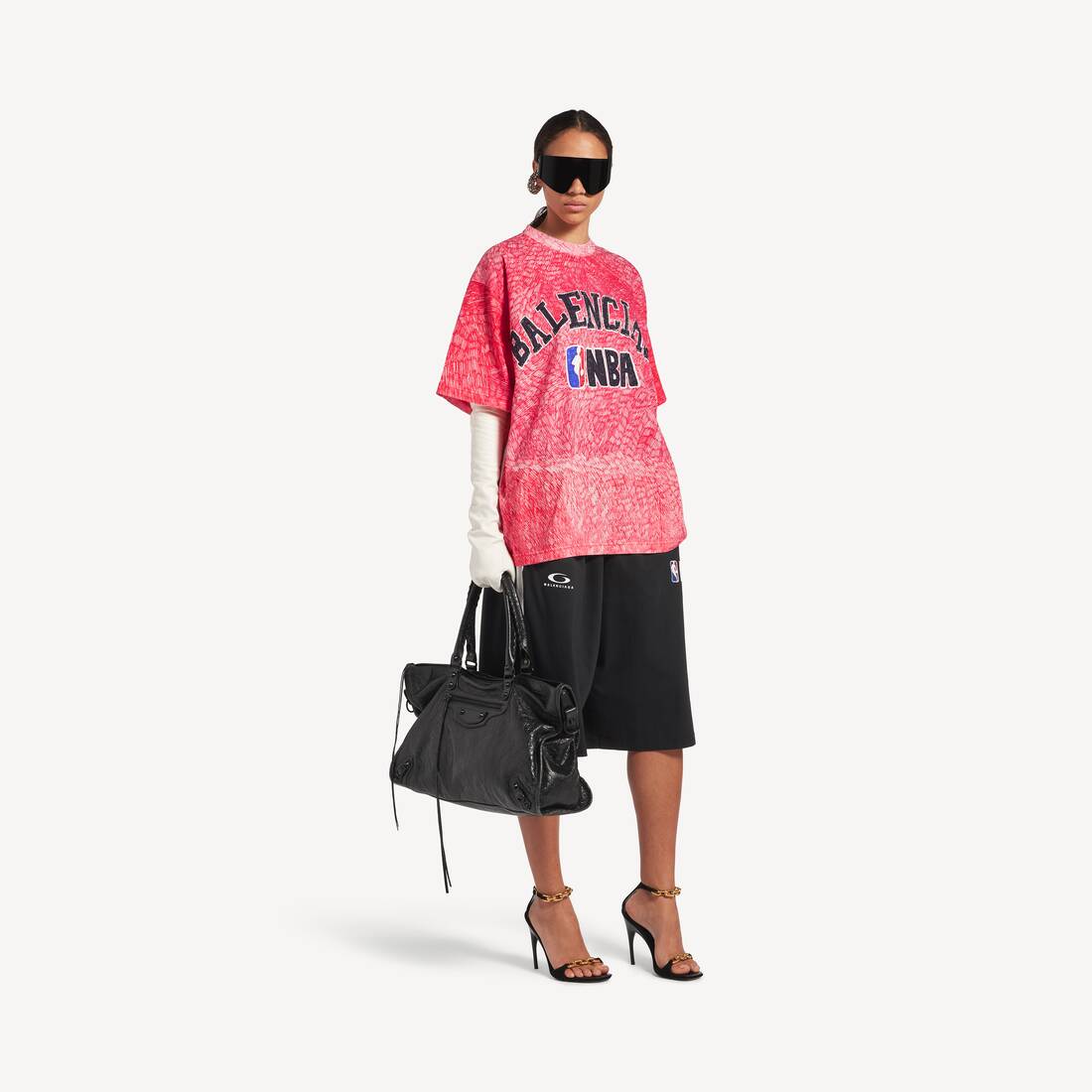 Camiseta Oversized de Balenciaga para mujer | Colaboración con la NBA en rojo