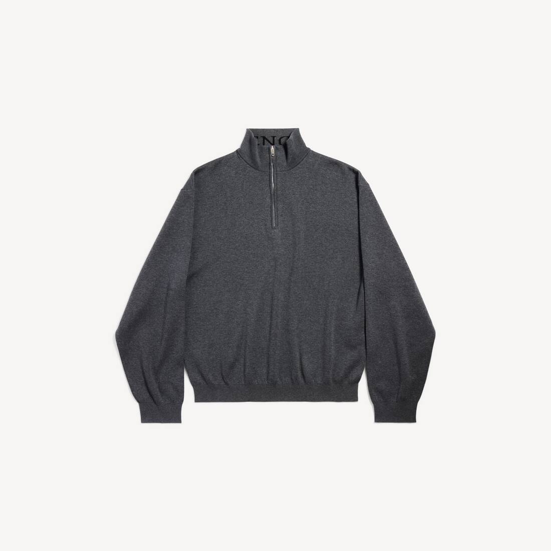 Sweater de media cremallera para hombre en gris
