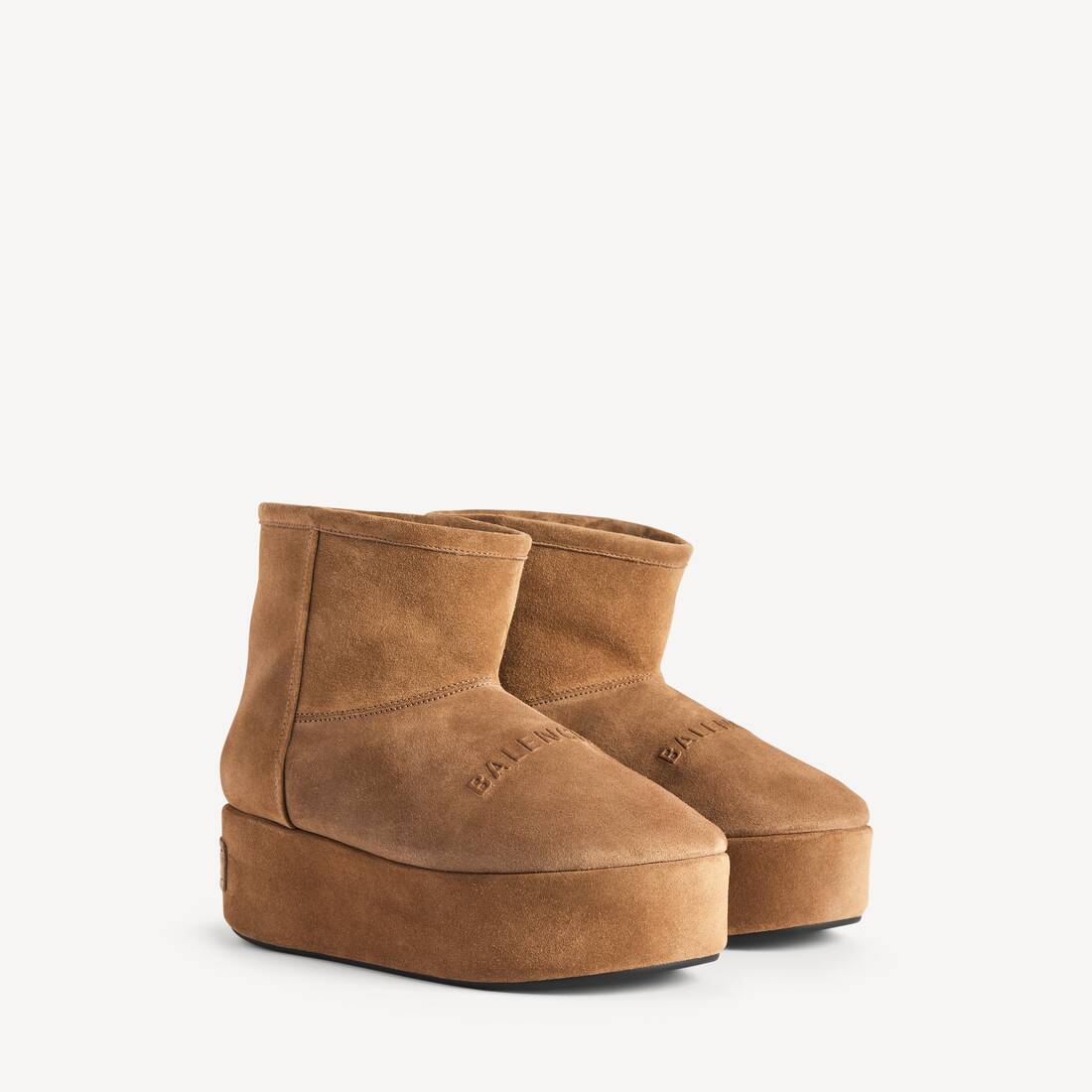 Botín plataforma Alaska para mujer en marrón/blanco