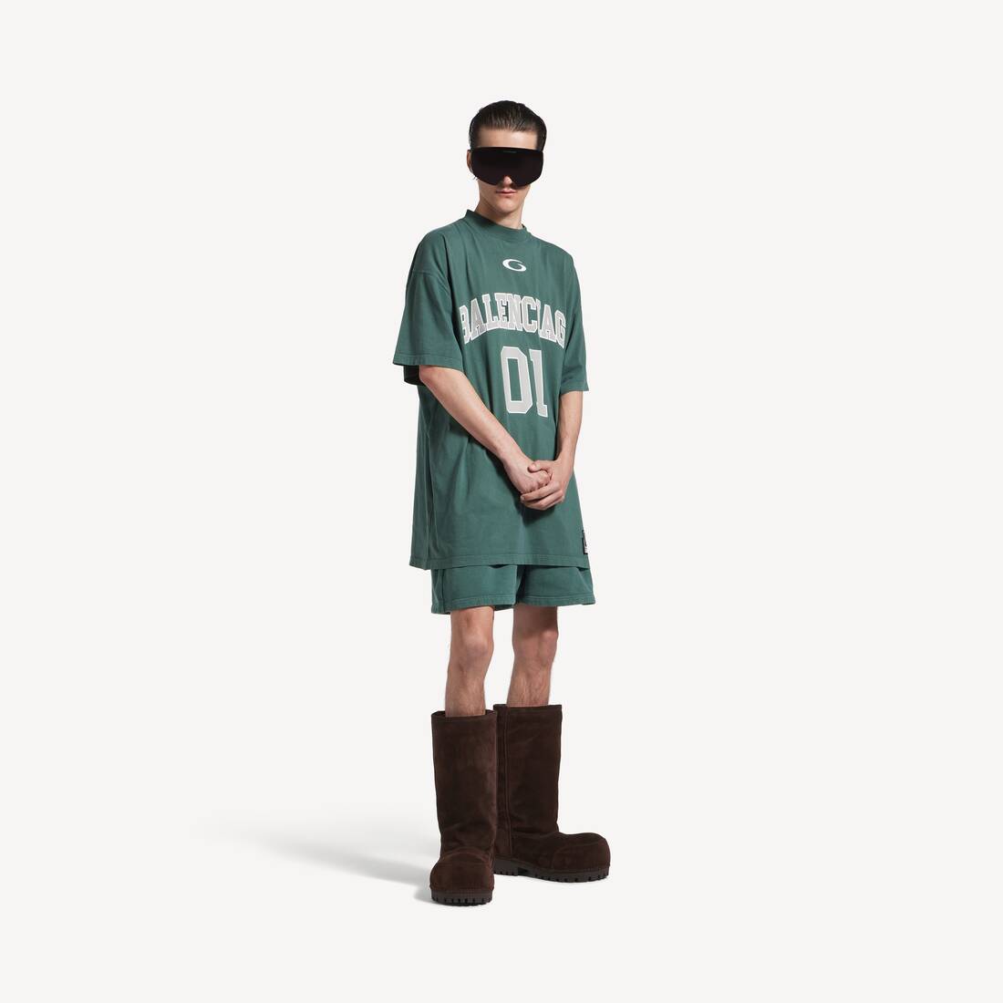 Camiseta Oversized de baloncesto para hombre en verde oscuro/verde claro