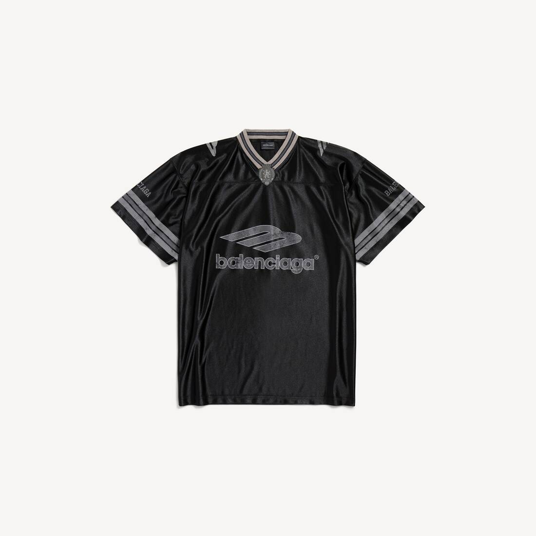 Camiseta de fútbol para hombre con cuello en V, oversize, negro/antracita