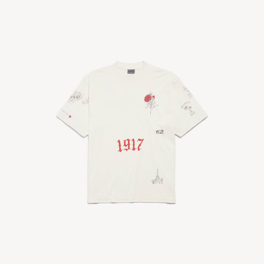 Camiseta para Hombres de Ajuste Medio en Crema