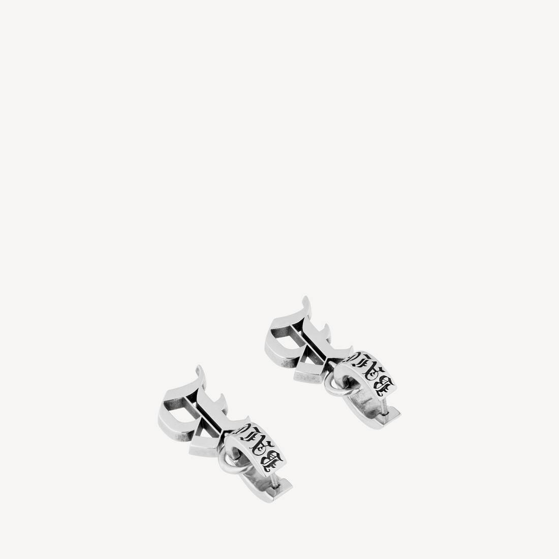 Aretes Melrose B XS para hombre en plata antigua