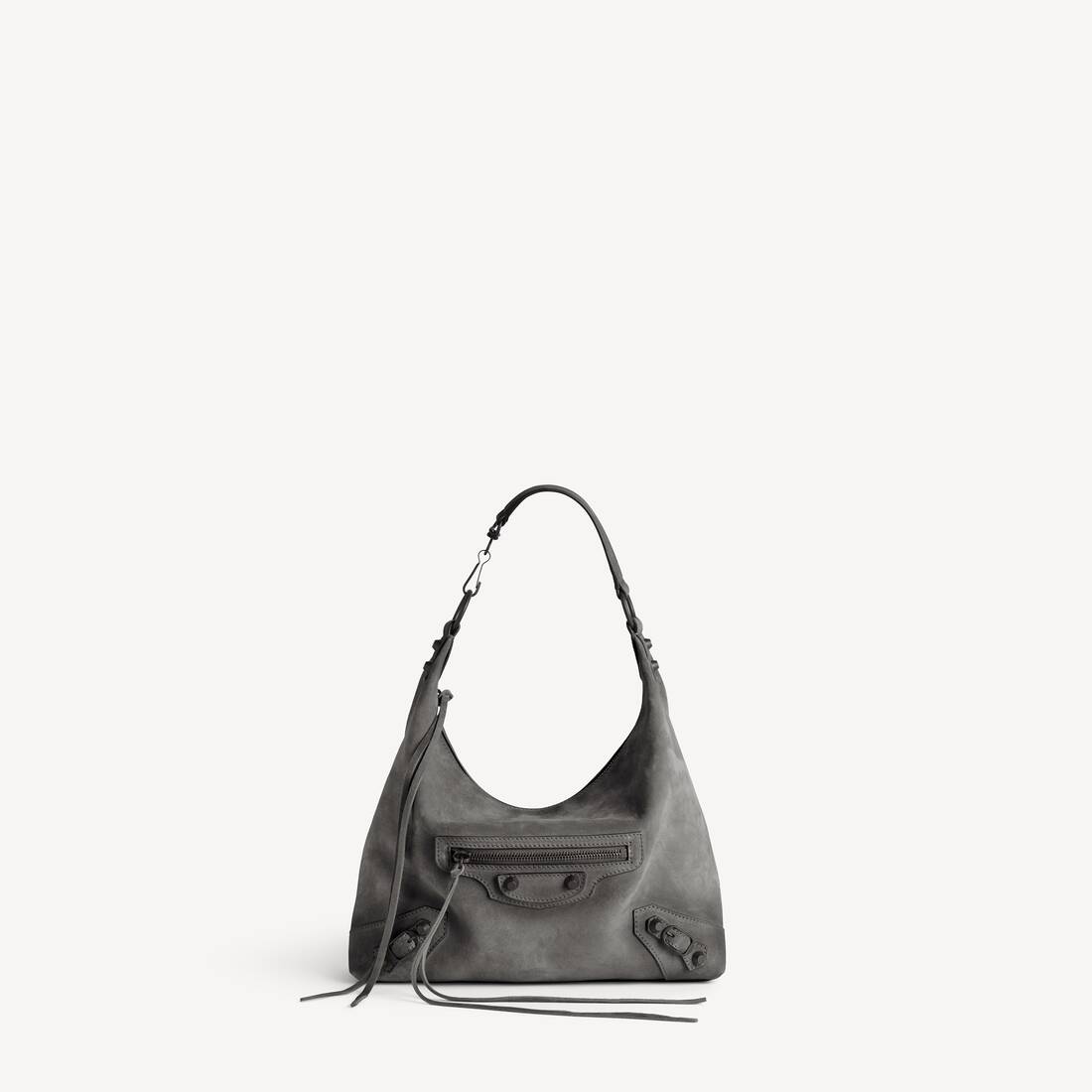Bolso Hobo Pequeño para Mujer en Gris Tormenta
