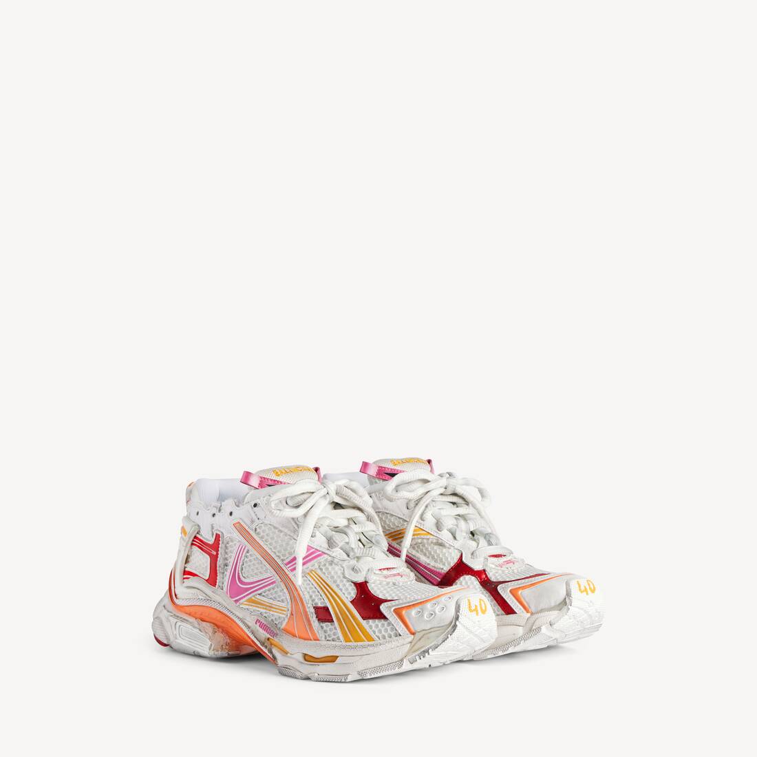 Zapatilla deportiva para mujer en blanco/naranja/rosa/rojo