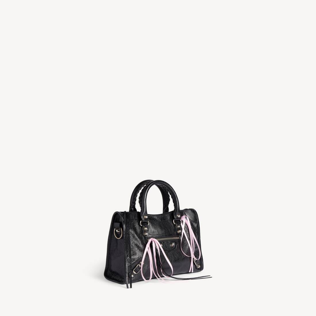 Bolso Le City Pequeño para Mujer en Negro/Rosa Petalo