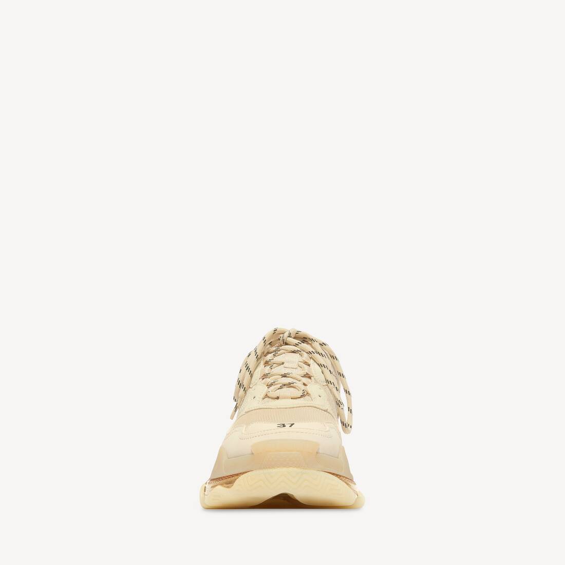 Zapatilla Triple S de suela transparente para mujer en beige