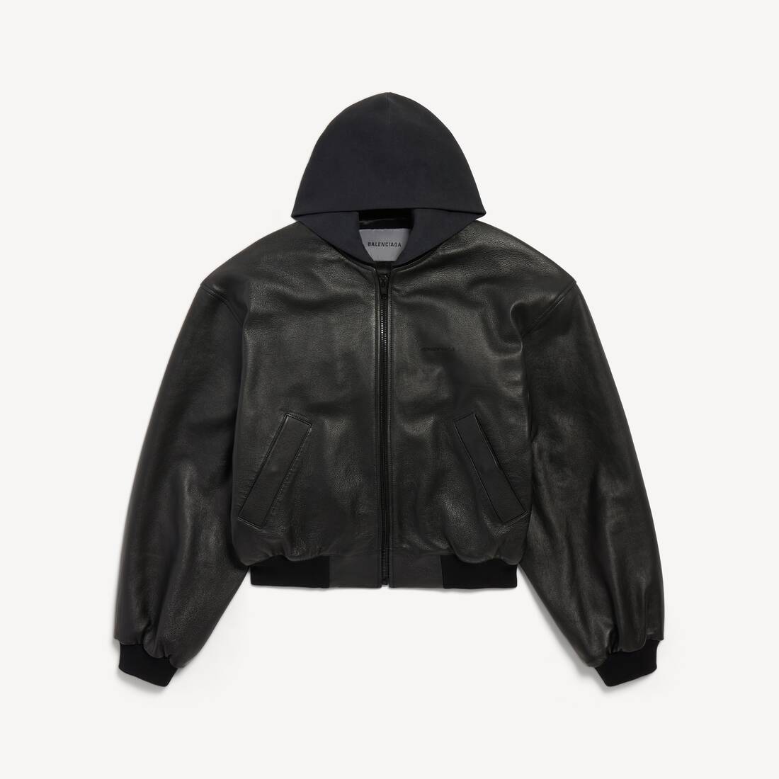 Chaqueta con capucha y parches para hombre en negro