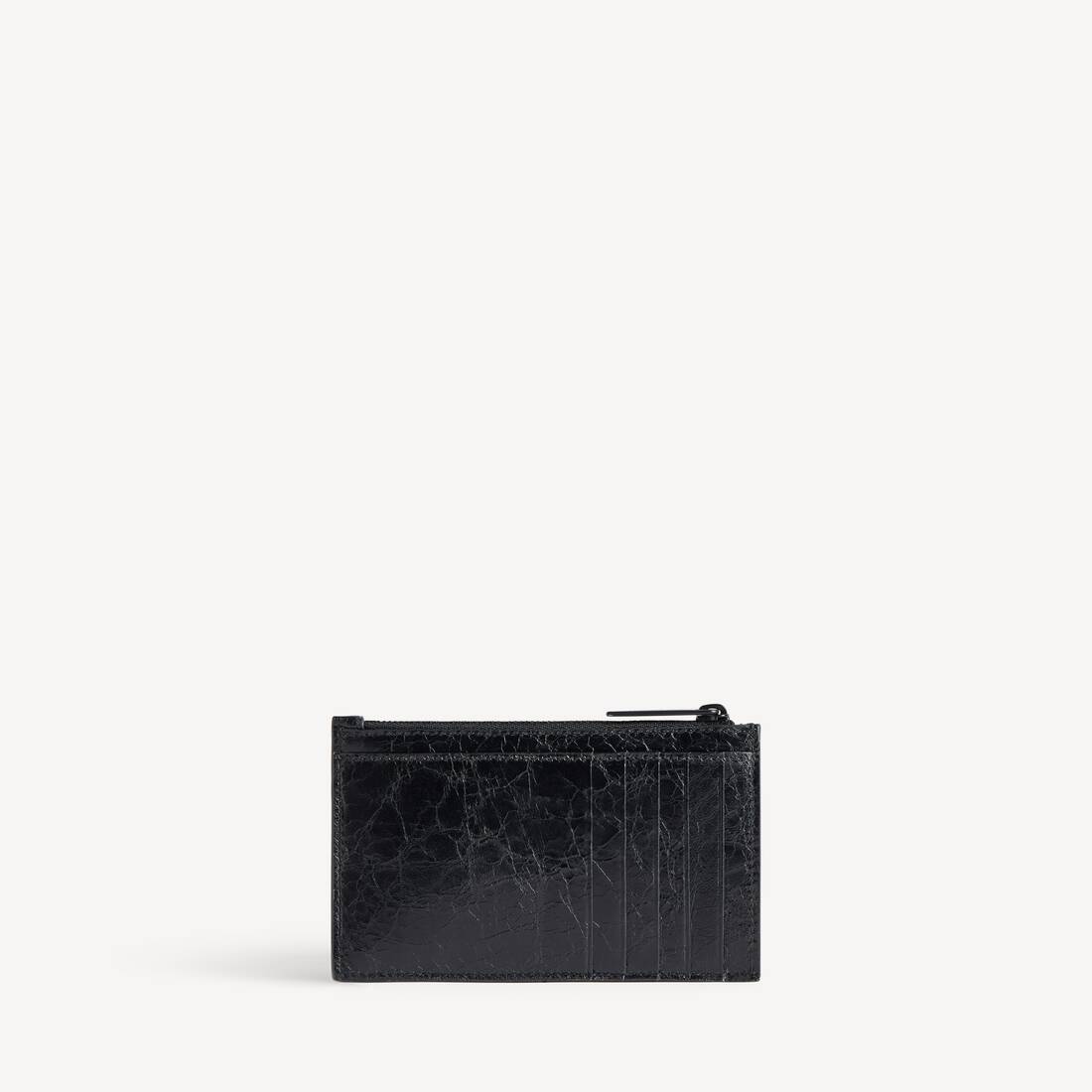 Portamonedas y tarjetas largos para hombre en negro