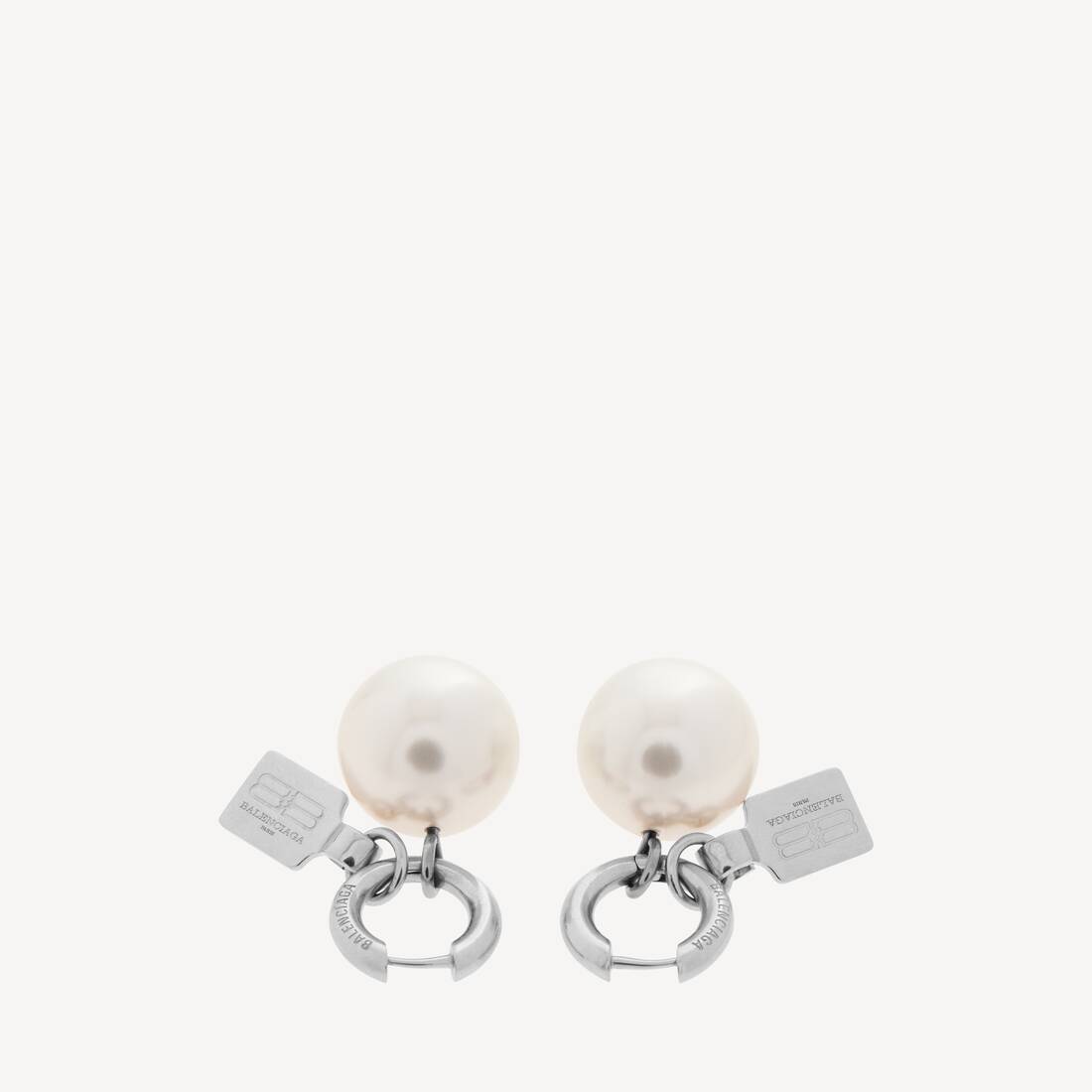 Aretes de Perla para Mujer en Plata Brillante/Blanco