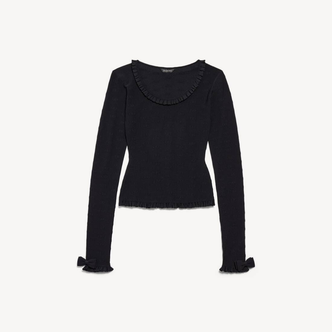 Top de manga larga para mujer en negro