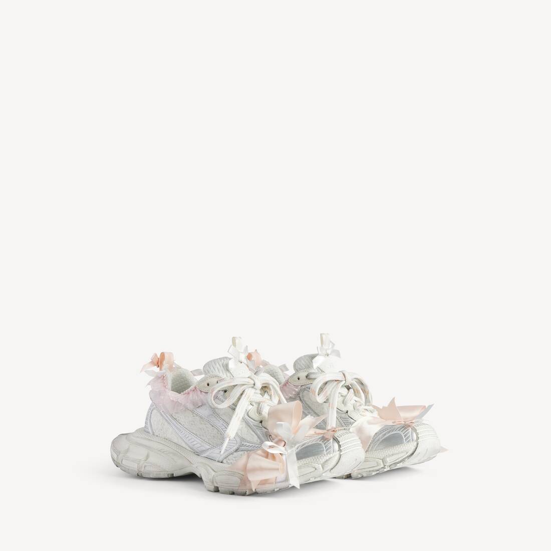 Zapatillas de lona para mujer 3XL en blanco/rosa claro
