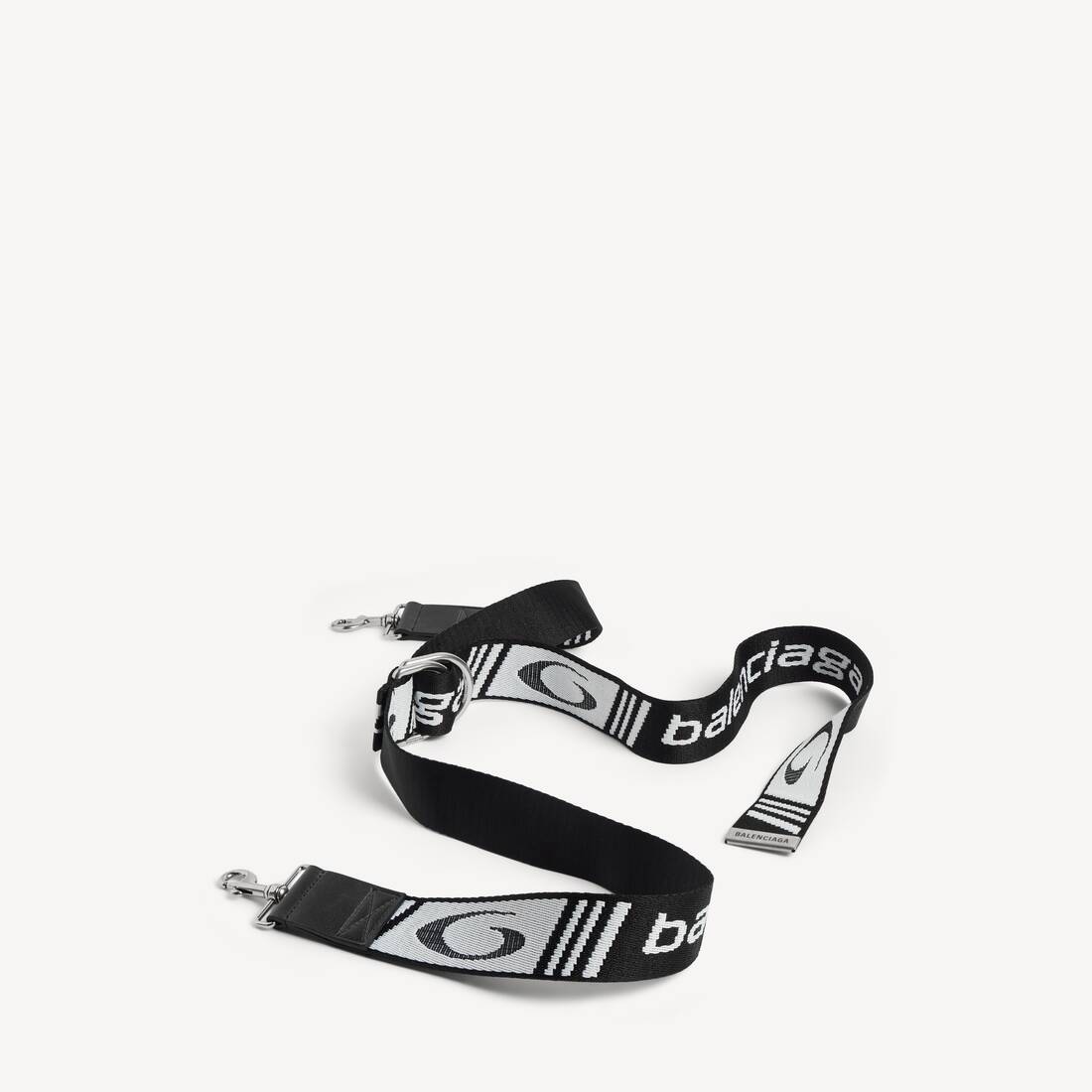 Correa de anillo D para hombre en negro/blanco