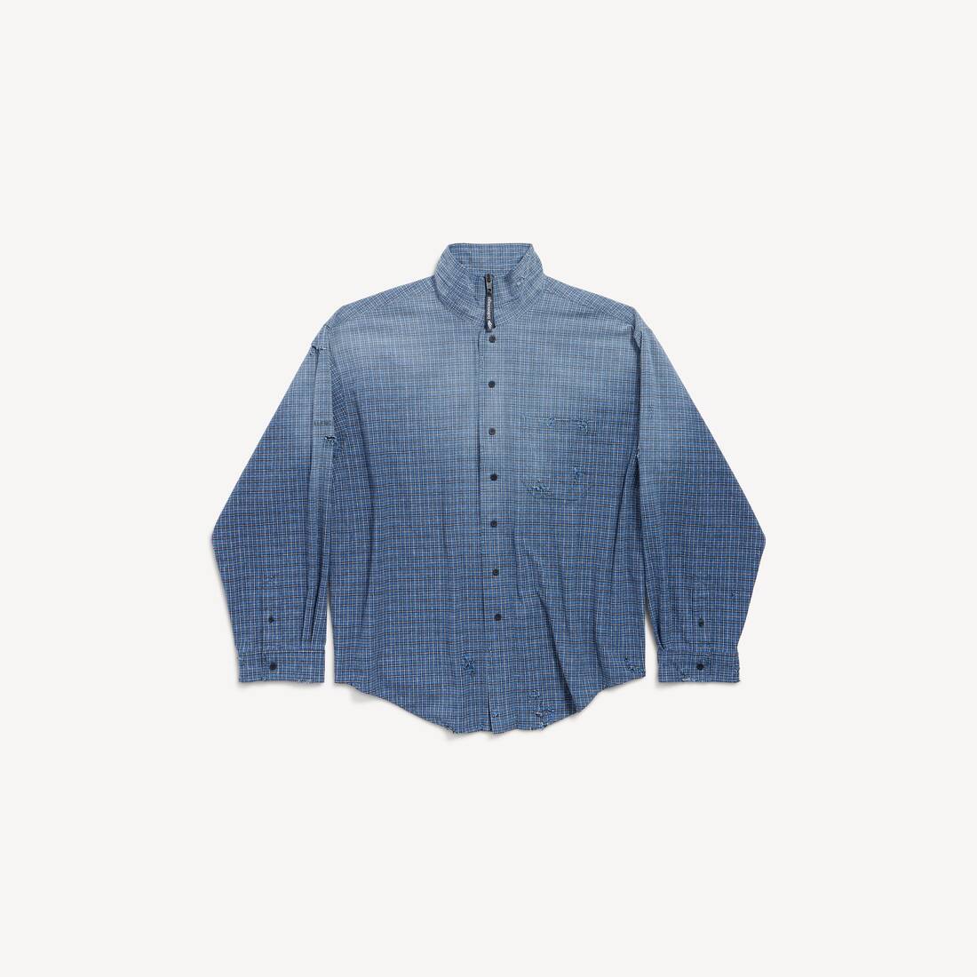 Camisa de hombre con cremallera en azul