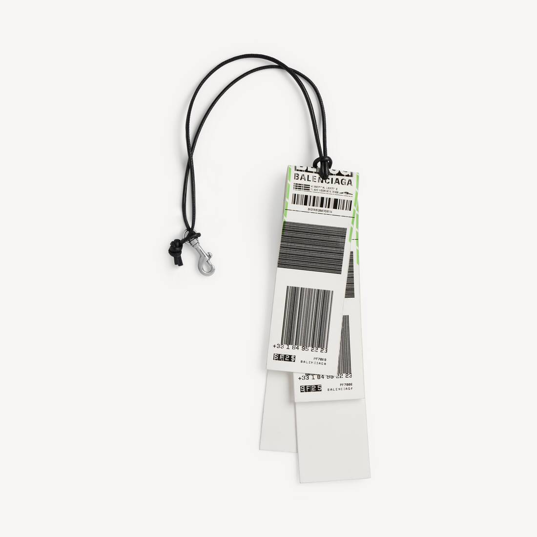 Etiqueta de equipaje con colgante/cadenita en blanco/negro/verde