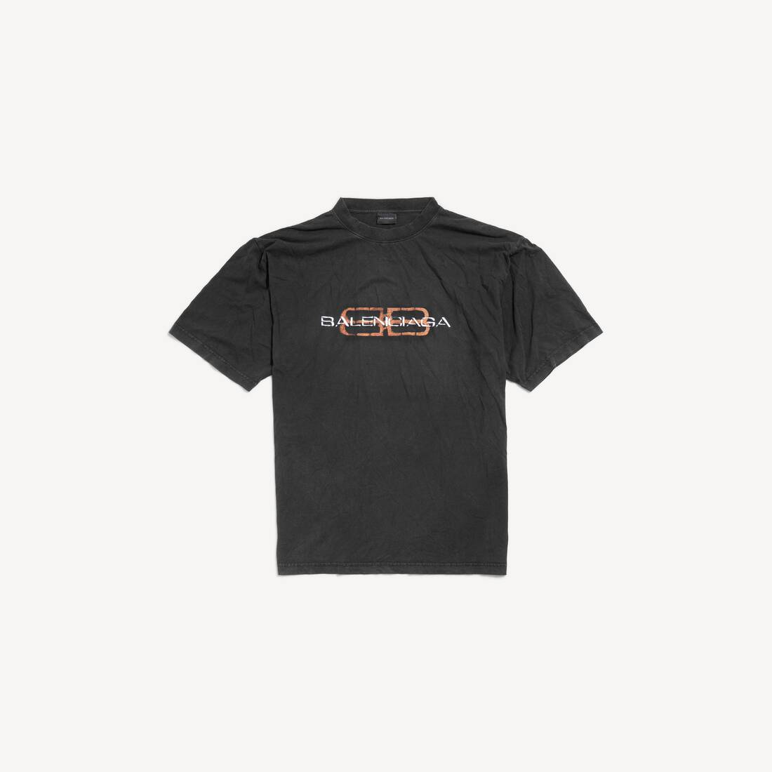 Camiseta hombre Bb Icon Stencil talla media en negro desgastado