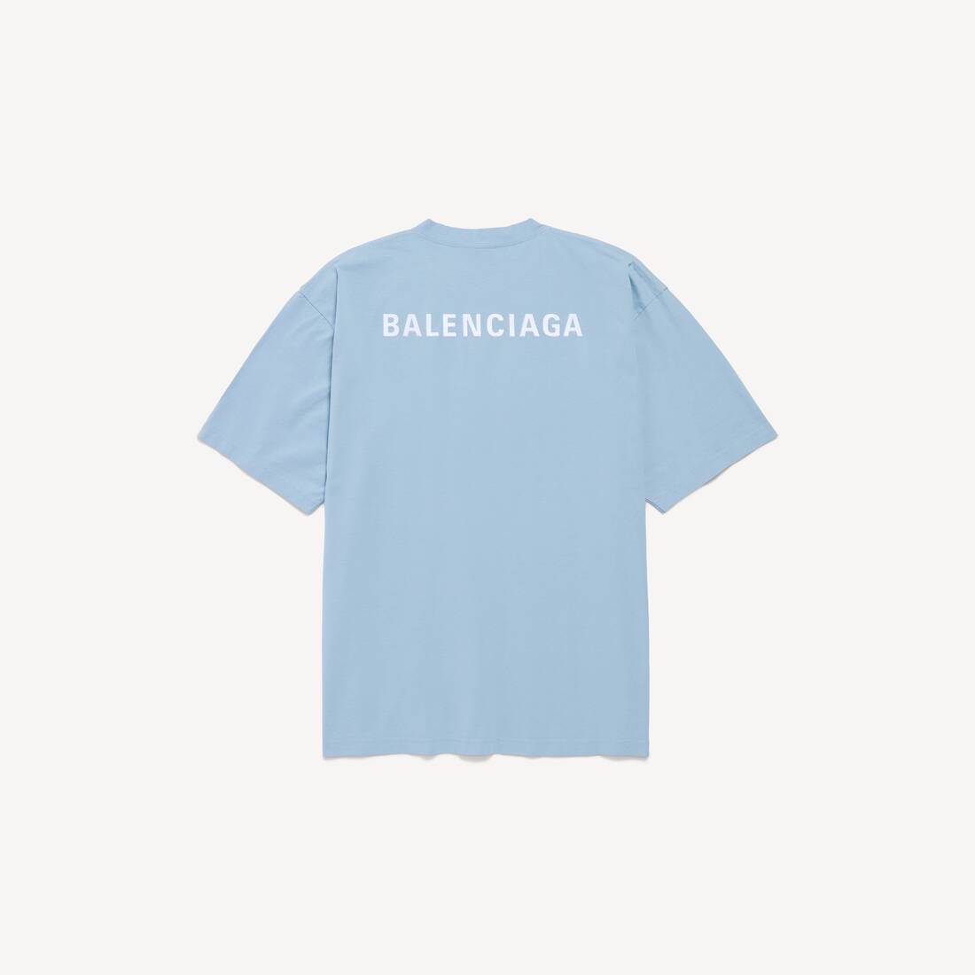 Camiseta trasera de hombre Balenciaga talla media en azul claro/blanco
