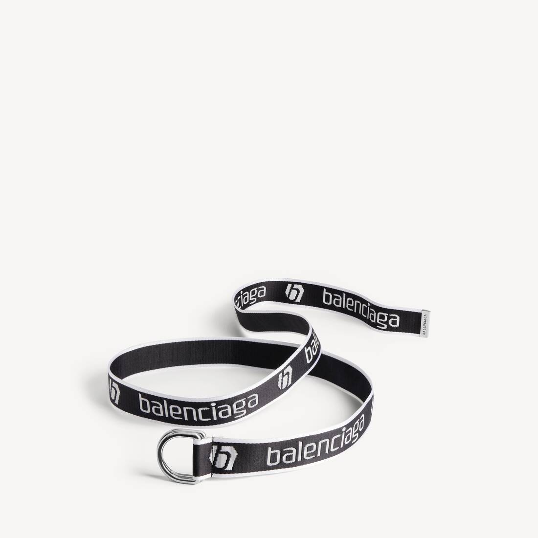 Cinturón para hombres con anillo D en negro/blanco