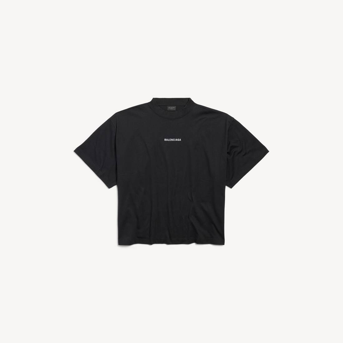 Camiseta corta de mujer Balenciaga trasera en negro/blanco